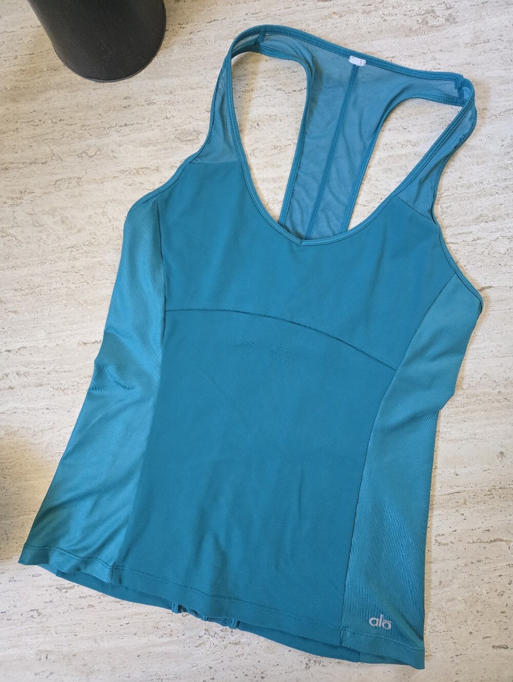 ALO Yoga Teal Racerback Tank Top